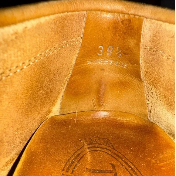 Tods Gommino Driving Loafers Tan Leather Mens Size‎ 39.5 Italy Penny Brown